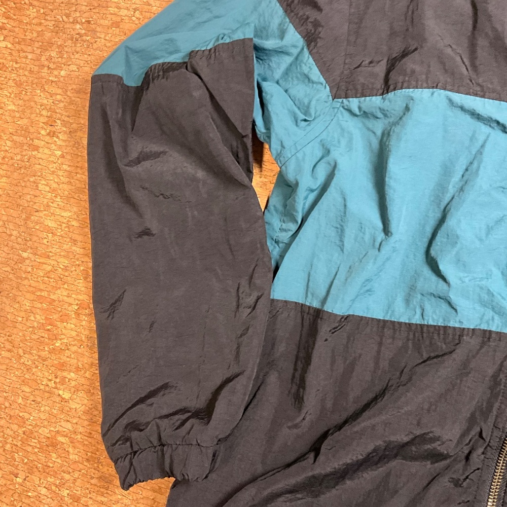 FTP 187 Streetwear Windbreaker Jacket Black Teal Zip Small Rare - Picture 12 of 16